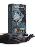 Перчатки нитриловые, чёрные, S, 50 пар в упак, BENOVY Nitrile Chlorinated; кор (500 шт),