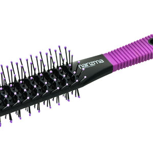 Щётка туннельная для волос двухсторонняя, черно-фиолетовая HARIZMA  ; упак (120 шт), h10608-07